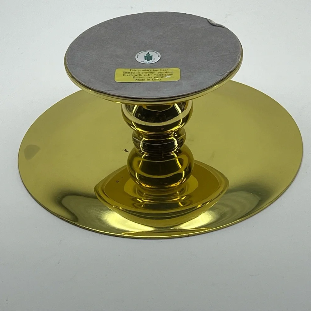 Partylite Brass Savoy Pedestal Pillar Candle Holder Decor Accent Minimalist